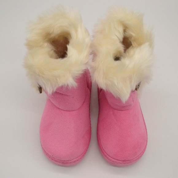 Baby Toddler Girls Pink Winter Faux Fur Boot New - Picture 5 of 7